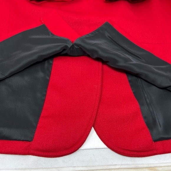 Talbots Womens Red Wool Black Velvet Collar Fitted Blazer Jacket Size 16 Pockets - Picture 8 of 10
